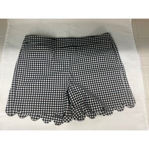 Zac & Rachel Black Checker Shorts Size 12 Scallop Hem Stretch Pull-On